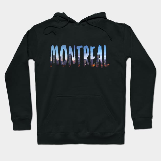 Montreal Skyline Silhouette Hoodie by swiftscuba